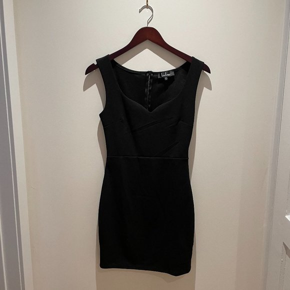 Lulu's Sweetheart Little Black Dress, Small - Picture 1 of 3